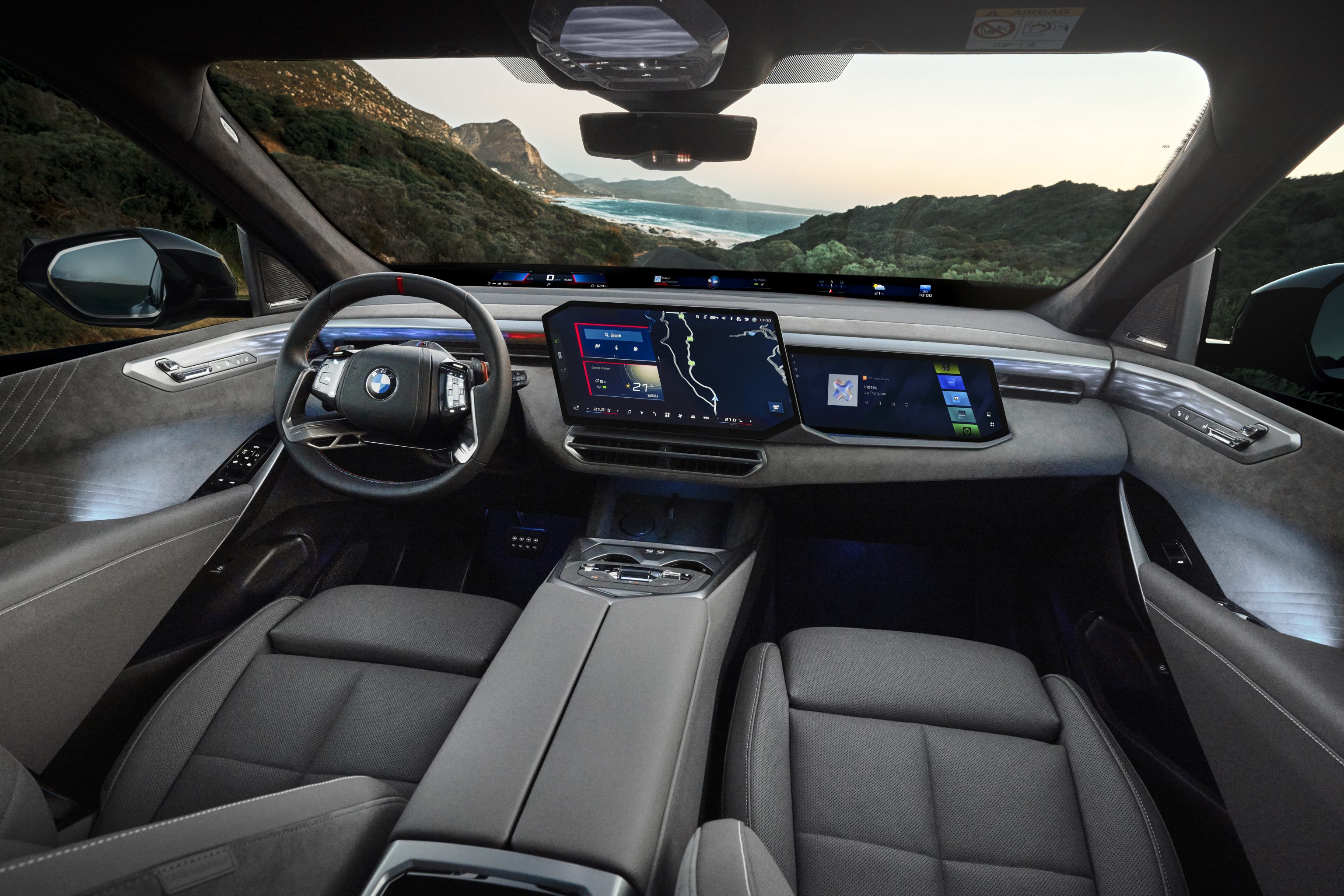 Dashboard van de BMW X5 Neue Klasse in het zwart
